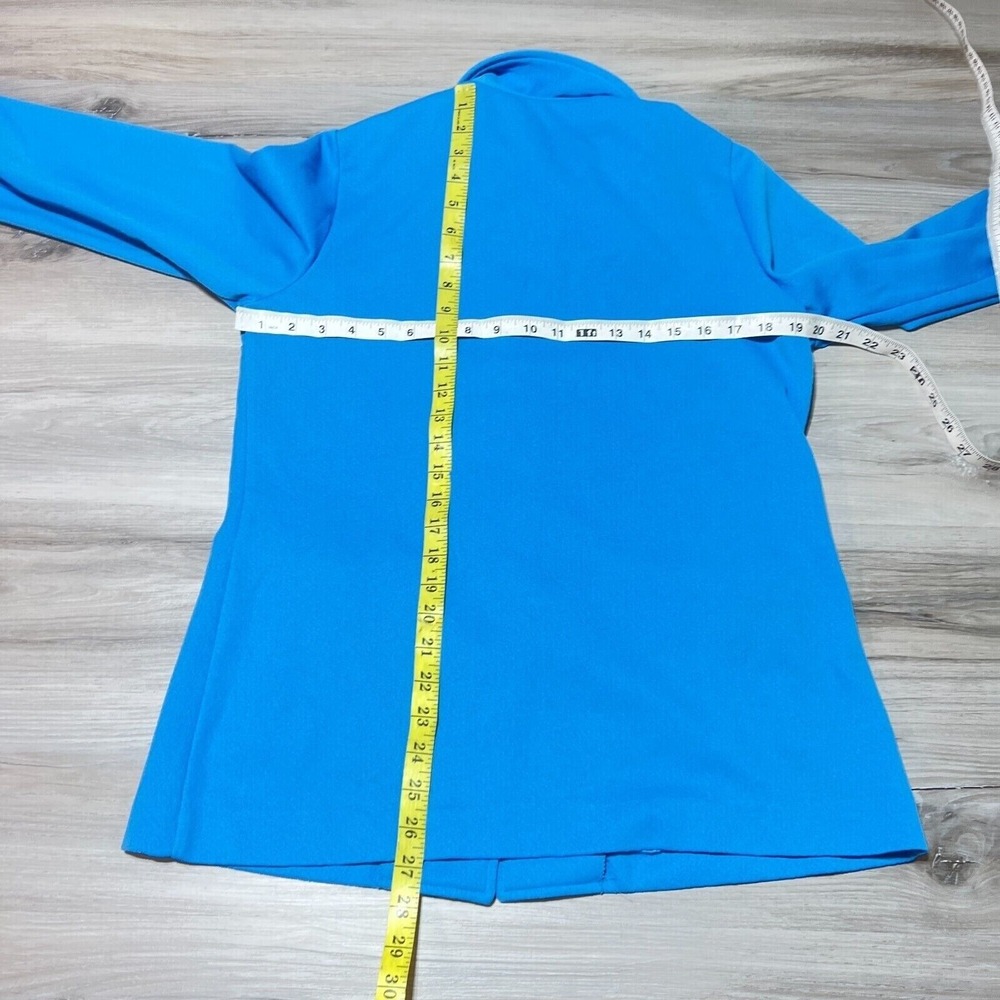 Vintage Acrylic Jacket Womens Large Blue‎ Long Sleeve Button Front 70s Style - Picture 6 of 6